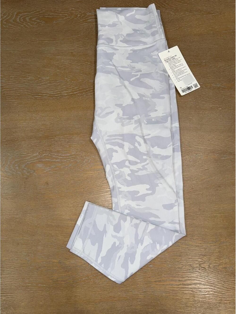 Lululemon Wunder Under Tight 25" Incognito Camo Jacquard Alpine White Camo Sz 10